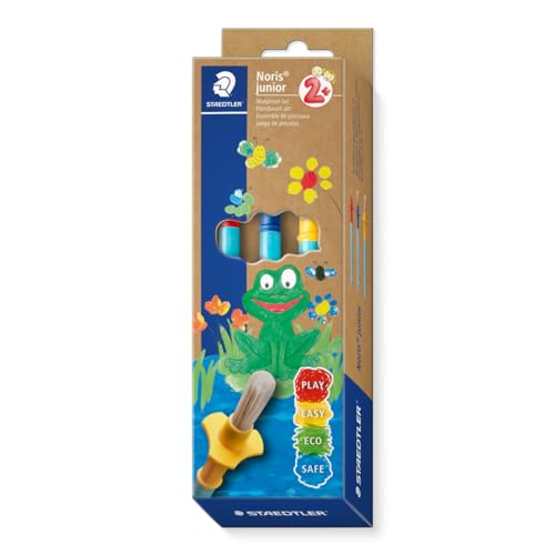 STAEDTLER Noris Junior - Juego de Pinceles sintéticos, Colores Surtidos, Varios tamaños