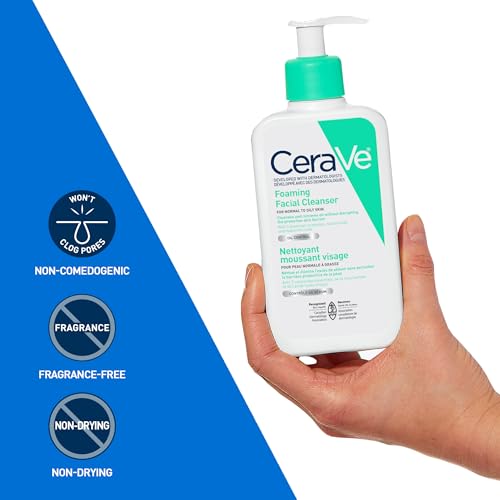 CeraVe Foaming Face Wash, Gel Face Cleanser for Normal to Oily Skin, Removes Excess Oil & Dirt, with Hyaluronic Acid, Niacinamide & Ceramides, Fragrance-Free, Recommended by Dermatologists, 562mL view 7