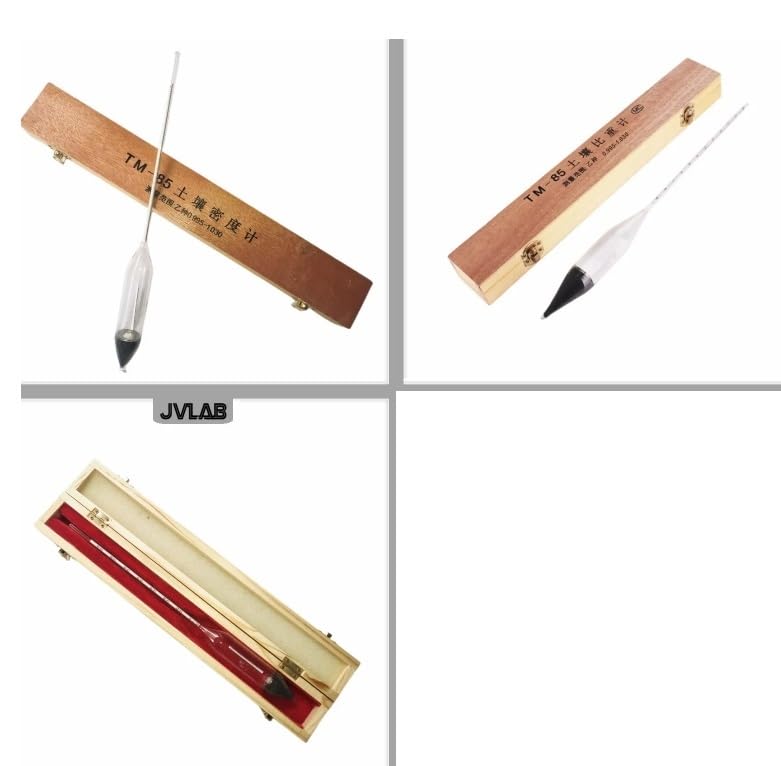 Soil Density Hydrometer 0.995-1.030 TM-85 B-Type Soil Densitometer Glass Float Gauge Densitometer Analyzer Wooden Packed