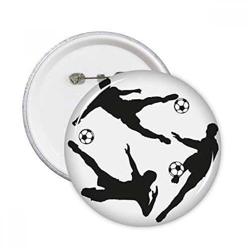 Badge bouton football de sport décoratif pour vêtements style silhouette lot de 5