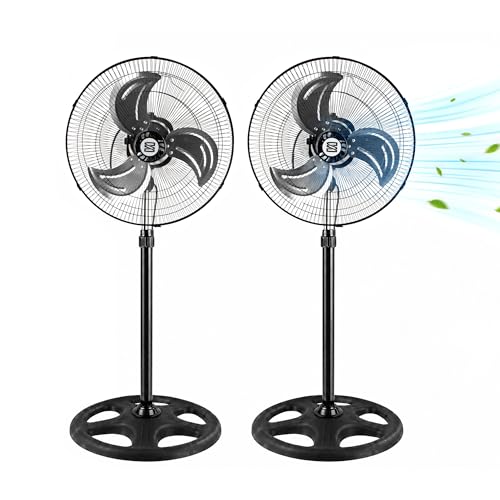 BESCH Pack 2 Ventilador de Pie Potente 90W, 18 Pulgadas...