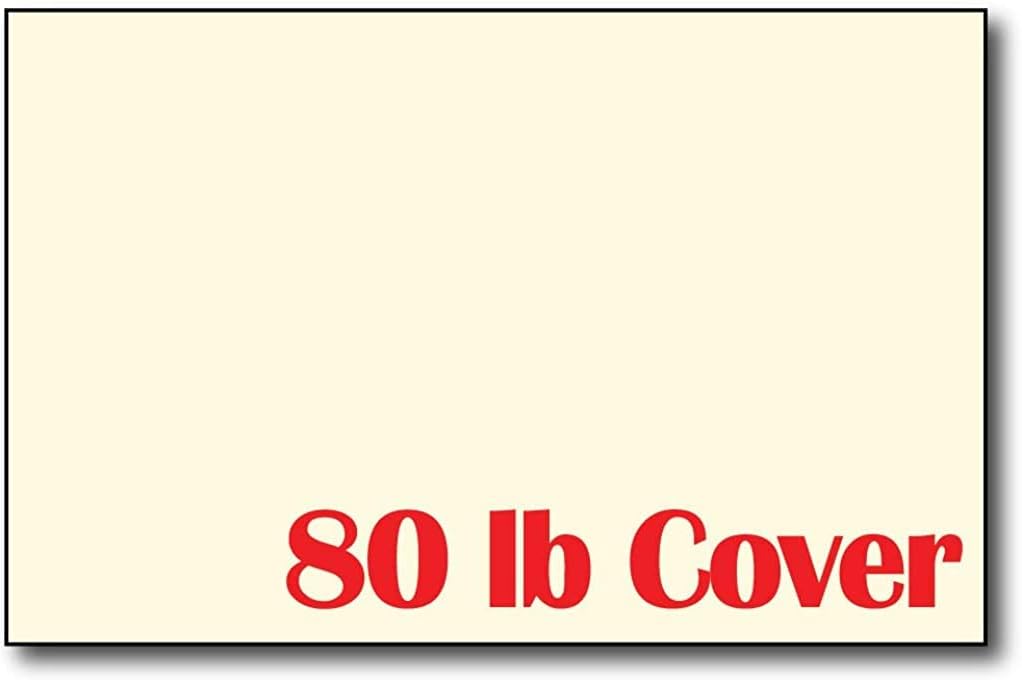 Heavyweight 80lb Cream 5" X 7" Cards/Invitations/Cardstock Sheets (500 Pieces)