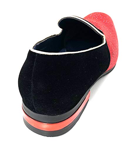 G4U-Alberto Fellini Men's Dress Shoes Glitter Loafers Rhinestone Stage Tuxedo Fashion, 8 Red4