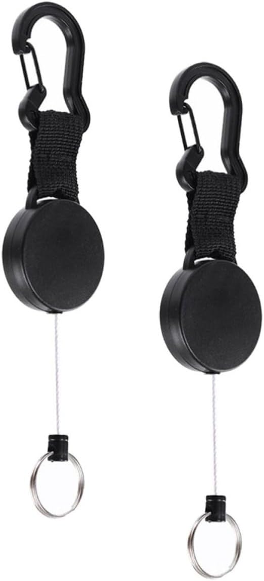 2pcs Retractable Key Chain Ring with High Stretch Flexible Design