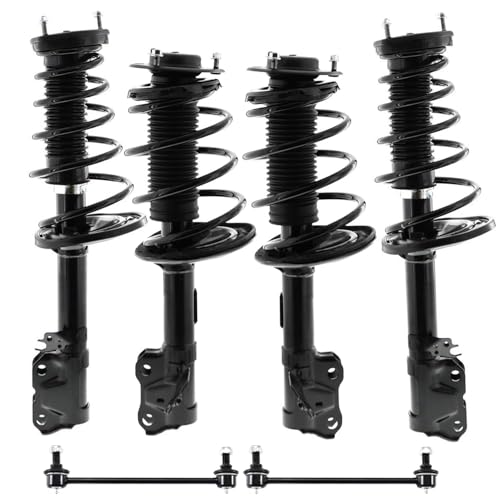 Image of Detroit Axle - 6pc Struts Sway Bars for 2013-2018 Lexus ES350 ES300h, 4 Front Rear Struts with Coil Spring Assembly 2 Front Sway Bar End Links 2014 2015 2016 2017 Replacement Suspension Kit