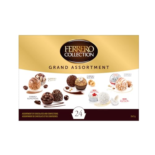 FERRERO COLLECTION GRAND ASSORTIMENT Chocolats Assortis Fins et Bonbons, Boîte Cadeau, 24 Unités