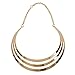 Exaggerated 3 Layers Women's Semi-Circle Statement Chain Choker Necklace (Golden)