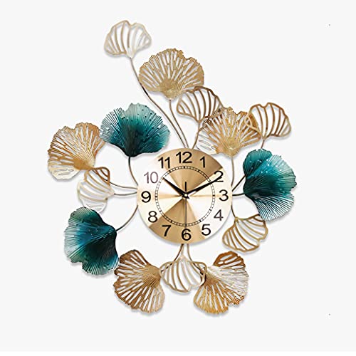 Horloge muette XJBTBA style feuille : montre de salon design et décoration artistique