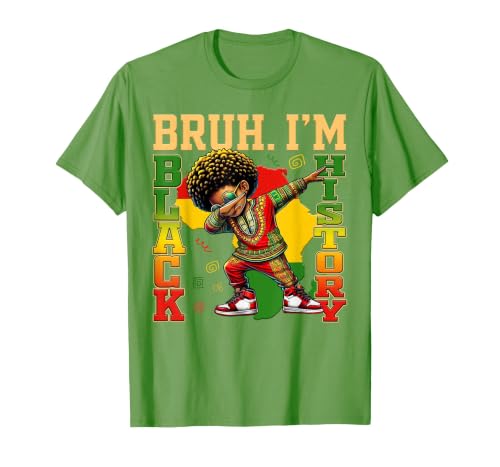 I Am Black History Dabbing Afro Men Boy Black History Month T-Shirt, Men, Grass Green, X-Large