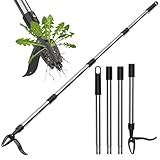 Weed Puller Tool with Long Handle 60" Manual Weeder Remover Tool, 4-Claw Heavy Duty Stand Up Weeder for Easily Remove Weeds Without Bending, Pulling or Kneeling for Yard, Lawn, Patio and Garden