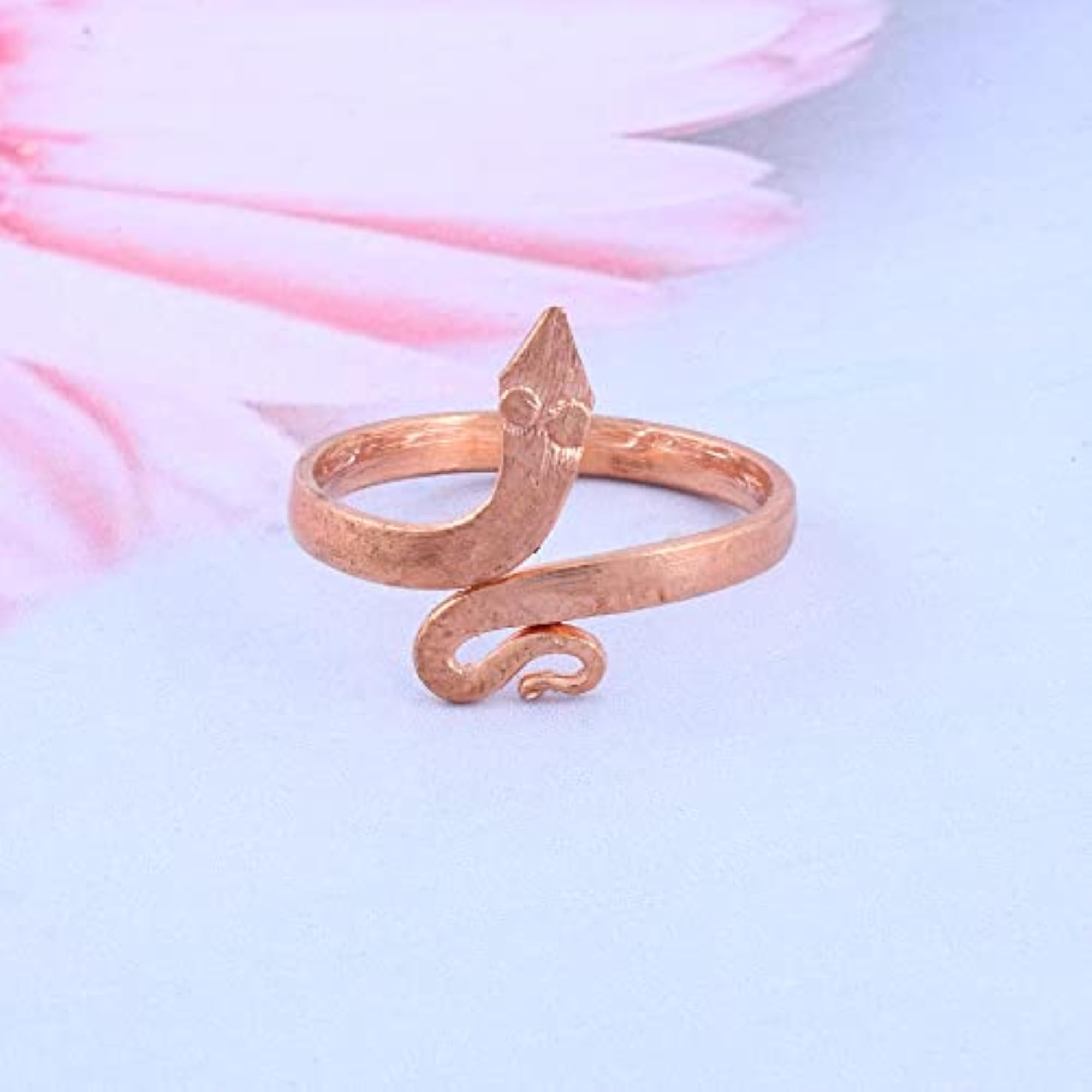 Copper Finish Nagdevta Snake Adjustable Ring, Unique Design