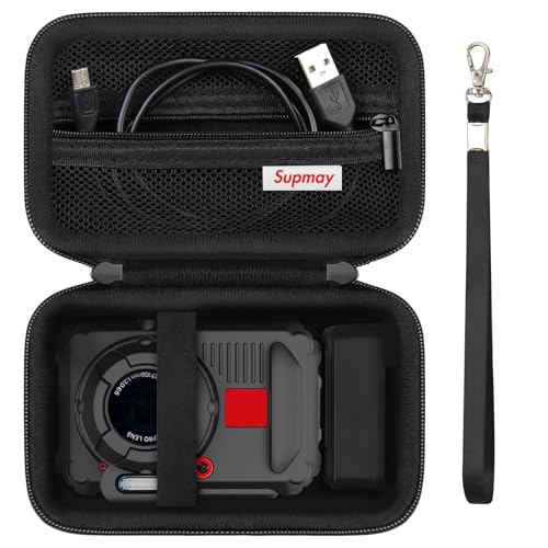 Supmay Hard Protective Case for KODAK PIXPRO WPZ2 Rugged Waterproof Shockproof Dustproof WiFi Digital Camera, Travel Case with Mesh Pocket fits USB Cable, SD Card, Battery, Charging Plug, Black