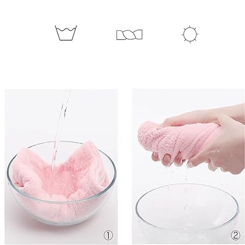 Juego de cuatro piezas de baño de terciopelo coral con toalla absorbente y gorro para pelo seco 3