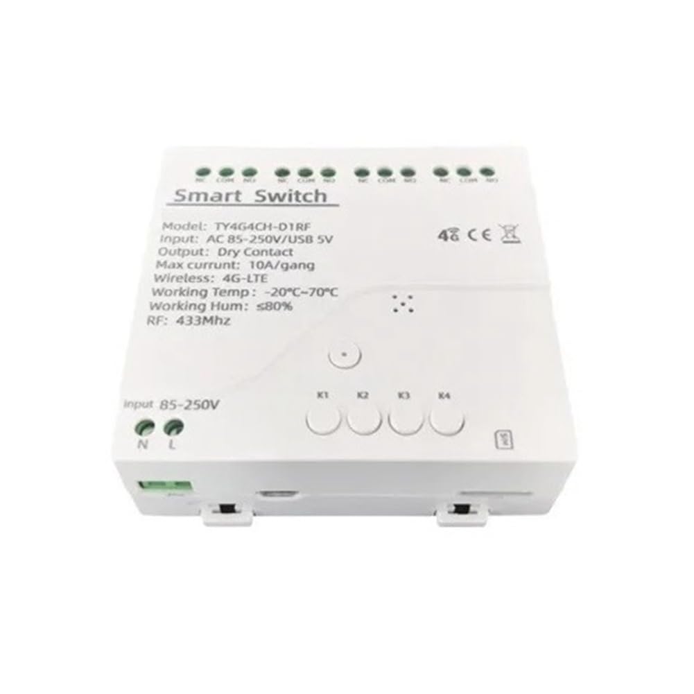 Relais 4G 4CH Tuya pour piloter l'arrosage et le portail de la maison