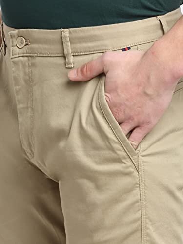 Image of Cantabil Men Brown Cotton Regular Fit Casual Trouser (P-MTRC00043-BROWN)