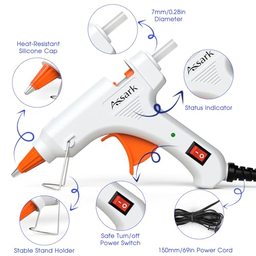 30W Mini Hot Glue Gun Kit with 30 Glue Sticks, Fast Preheating Hot Melt, High Temp for School Crafts DIY Arts and Quick Home Repairs by Assark - Image 5