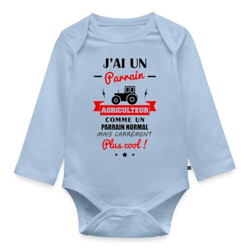 Body bébé bio manches longues parrain agriculteur Spreadshirt