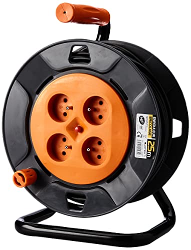 zenitech enrouleur 4 prises ho5vv f 3g1mm² 25m + coupe circuit & enrouleur ménager 15m 3g1 mm² anis zenitech