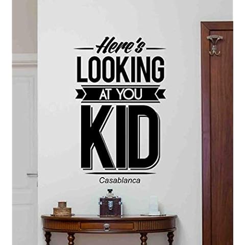 Casablanca Quote Wall Decal Here's Looking at You Kid Vinyl Sticker Movie Decor Quotes Bedroom Poster Film Sign Gifts Theater Wall Decor Family Wall Art Cinema Mural 1043 Cover