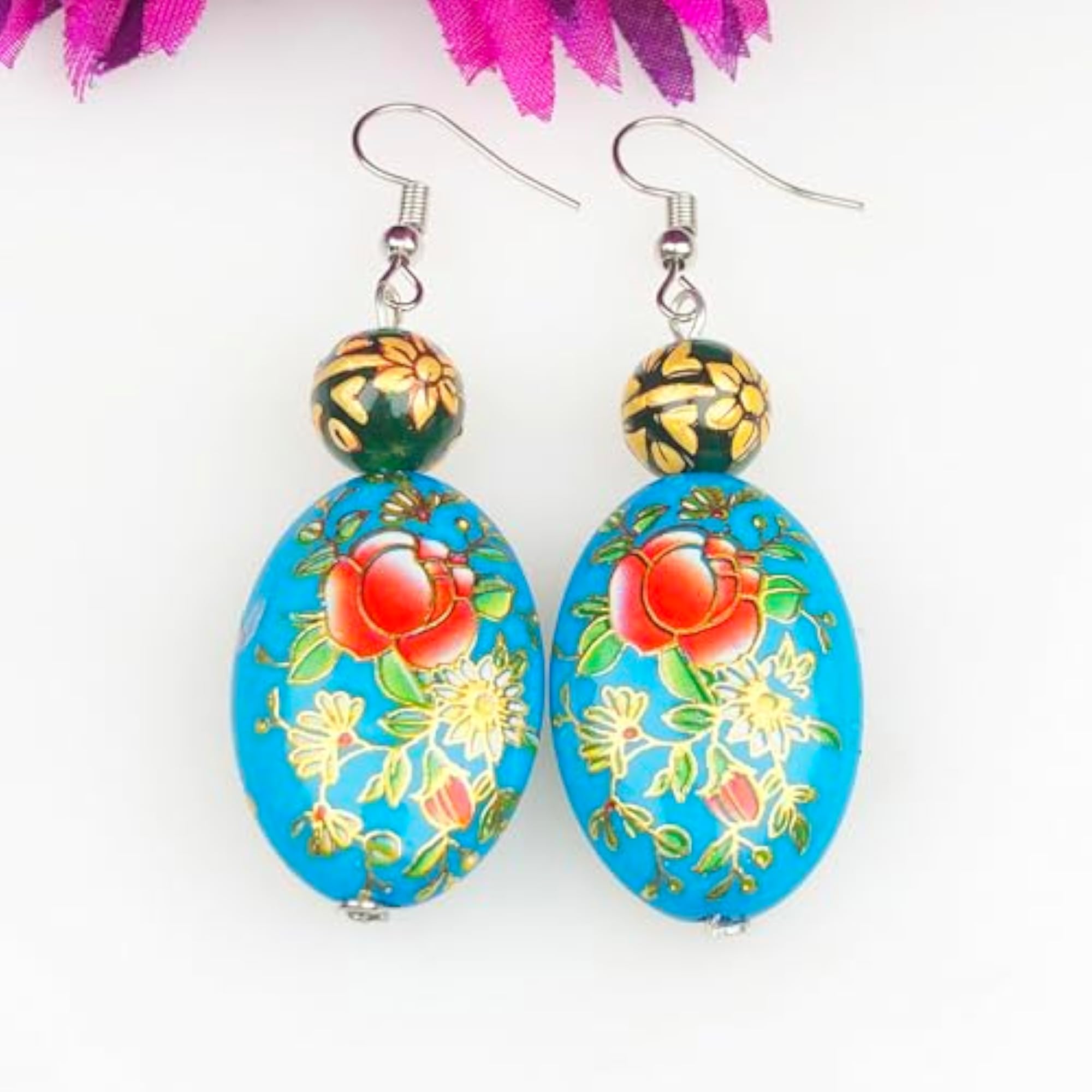 Women's Handicraft Natural Gemstone Amethyst Earrings