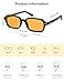SOJOS Trendy Rectangle Polarized Sunglasses Womens Mens, Small Retro Fashion Thin Slim Square Sunnies SJ2610, Shiny Black/Yellow Tint