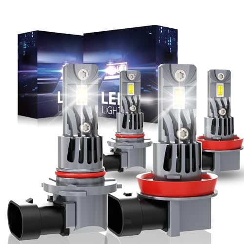 NITEGUIDE For Chevy Equinox 2010-2017, Hi-Low Lights, 500% Brighter Than Halogen Light Bulbs, 6500K Cool White, Plug and Play, 4 PCS