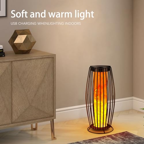 LIANGTUKING Solar Outdoor Floor Lamp, Flickering Flame Solar Outdoor Light,Solar Lanterns Outdoor Waterproof, Auto On/Off Solar Lantern for Porch, Garden, Patio, Lawn, Deck, Decorating by LIANGTUKING - Image 4