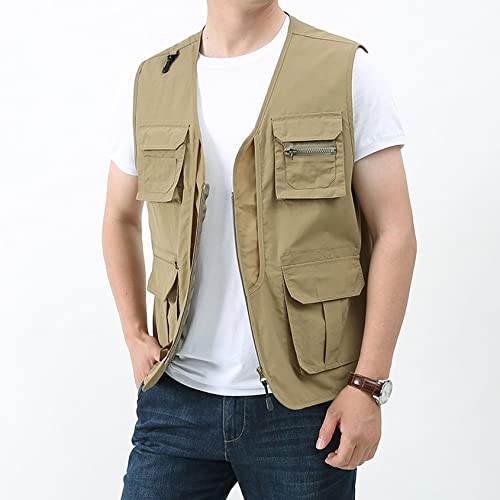 Perbai Men's Black Utility Fishing Vest Outdoor Summer Lightweight Work Photo Safari Cargo Vest3