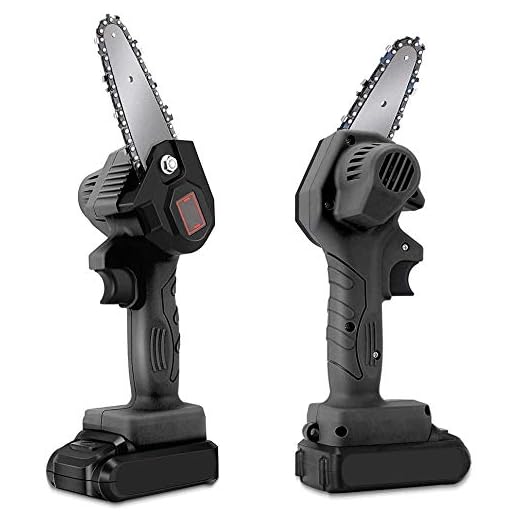 SEAAN Battery Powered Mini Chainsaw Cordless 4’’ Rechargeable Electric Handheld Power Chain Saw Pruning Shears, 21V Battery Operated Chainsaw Tree Branch Pruner for Cutting Wood