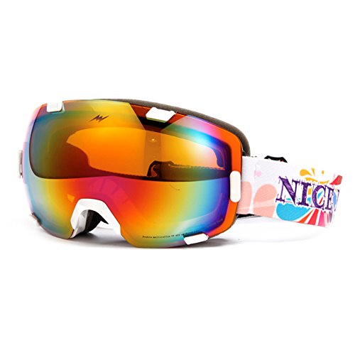 Lunettes de ski sans cadre SE7VEN blanc avec double lentille anti-buée interchangeable