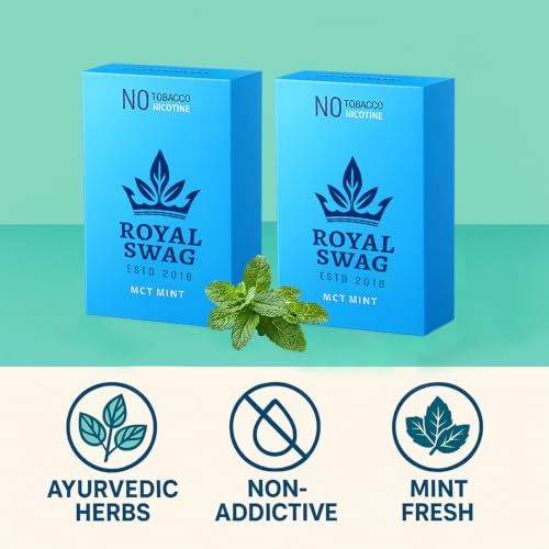 Image of ROYAL SWAG Mint Flavour Wellness Sticks 10 Sticks Each Pack of 2 Boxes Ayurvedic Herbal Blend Wellness Sticks