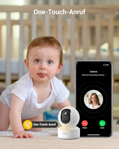 BoyKeep 2.4G/5GHz Überwachungskamera Innen 2K 360° WLAN Überwachungskamera Indoor Hundekamera mit APP Babyphone mit Kamera mit Bewegungserkennung, Nachtsicht, Zwei-Wege-Audio, K30 (White 2-Pack)