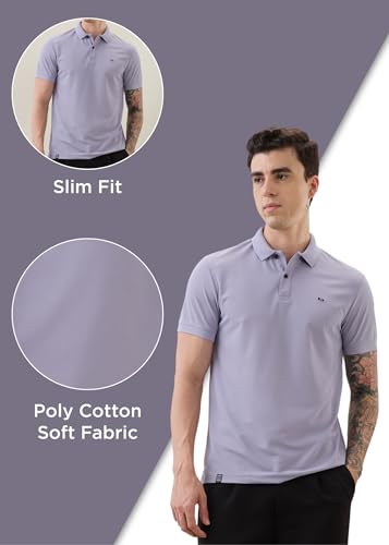 Image of Nostrum Cotton Half Sleeve T-Shirt for Men Boys, Regular Fit, Cherry, Stylish Mens T-Shirts, Polo T Shirt for Man, Collar T Shirts for Men