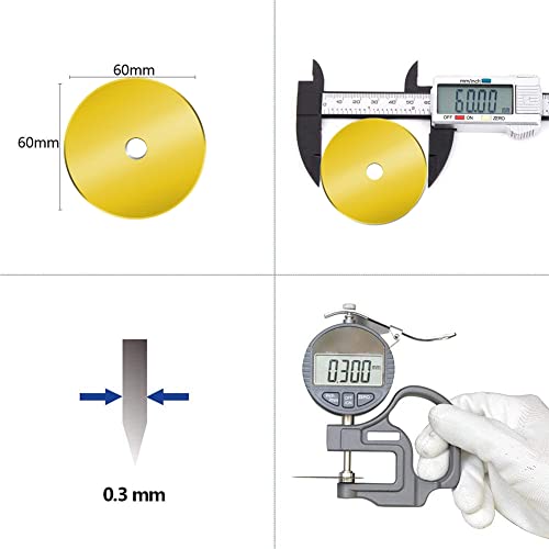 Rotary Cutter Blades,60Mm Replacement Blades,Fits Fiskars,Olfa,Martelli,Dremel,Truecut,Dafa,Fabric Cutting Blades Refill For Quilting Scrapbooking Sewing Arts &Crafts,Sks-7,Titanium Plating (5Pcs) #TOP2