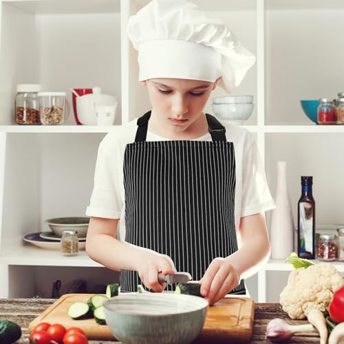 Saerryor 2 Pack Chef Apron, Kids (4-12 years) Unisex Striped Black Apron with Pockets, Adjustable, Machine Washable - Cosy Home Interiors Saerryor 2 Pack Chef Apron, Kids (4-12 years) Unisex Striped Black Apron with Pockets, Adjustable, Machine Washable - Image 6