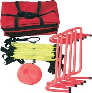 Cintz Soccer Speed Training Kits - Speed Ladder, Speed Hurdles, Field Marker Cones, Speed Chute and Free Bag Bag (Soccer Training Kit, Economy Pack)