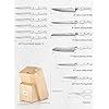 Knife Set, D.Perlla 15 Pieces Kitchen Knife Set with Built-in Sharpener, High Carbon Stainless Steel Kitchen Knife Block Set with Unique Waved Pattern, Non-slip Handle, White