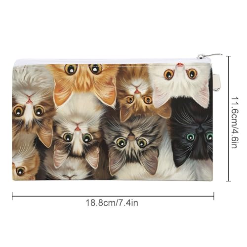 Cute Cats Fashion Coin Purse Change Makeup Bag Canvas Pencil Pouch Travel2