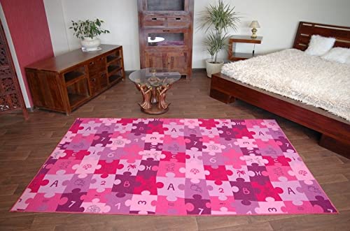 Dywan puzzle fioletowy 100 x 250 cm