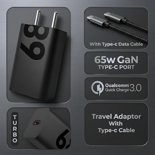 Image of Scalebee Original 68W Turbo Power Charger Adapter with Cable for Motorola | Edge 60 Pro /Edge 60 Stylus /Razr 50 Ultra, Moto G84 /G54 /Moto E40, Moto G35 /Edge 40 Neo