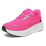 Wirpex Women's Wide Toe Box Walking Shoes–Non Slip Comfortable Cushioned Fashion Sneakers for Bunions Lightweight Zero Drop Tennis Running Shoe with Roomy Fit Rose-Red Size 7.5