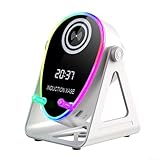 Kabelloser Lautsprecher, BT Induktion 360 ° Stereo-Sound, 15 W Schnellladeständer für Home Office Entertainment (weiß)