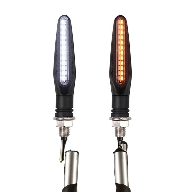 Clignotants moto LED ambre haute luminosité avec feux de jour blancs et freinage rouge