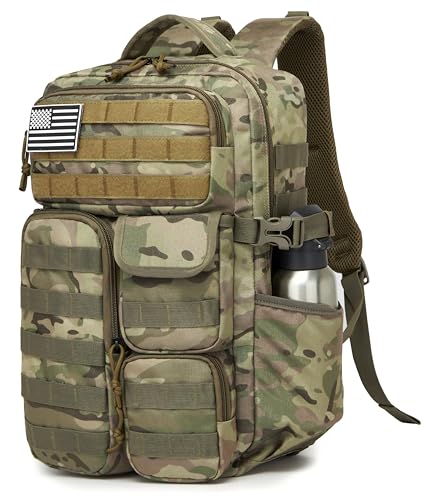 Wotony Mochila tática – Mochila militar à prova d'água com vários bolsos e equipamentos táticos para atividades ao ar livre, Cp, 30L, Mochila tática