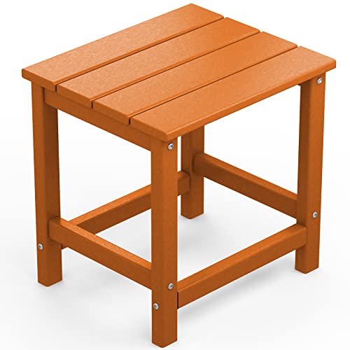 Kingyes Adirondack Outdoor Side Table, Orange #TOP23