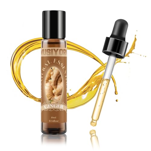 wusiyork Ginger Essential Oil 10ML - 100% Pure and Natural Therapeutic Grade Oils for Aromatherapy Diffuser - 0.34 Fl Oz/Ginger