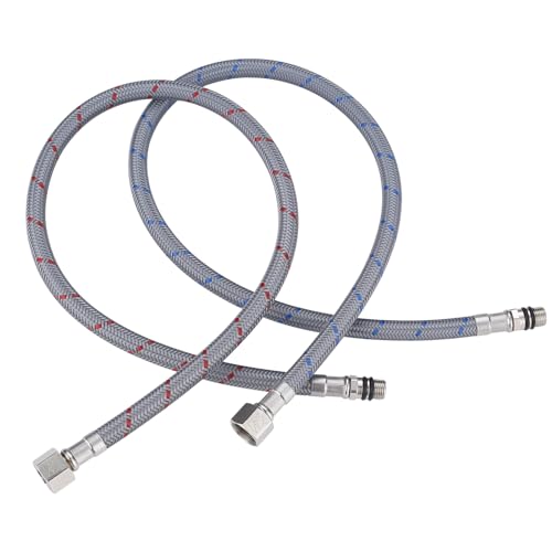ARCORA 20" Bathroom Faucet Hose, Braided Nylon cUPC Supply Lines 3/8" Female Compression × M10 Male Connector(1 Pair) 20 Inch