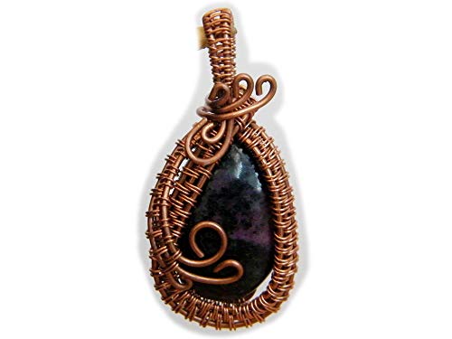 Colgante de rubí zoisita hecho a mano en cobre con diseño de árbol de la vida