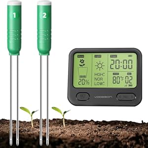 Soil Moisture Meter – Soil Test Kit for Plants – 4 in 1 Soil Tester with Digital Precision Sensor for Moisture/Temperature/Sunlight/Time – Ideal for Garden – Farm – Indoor Outdoor Plant Care