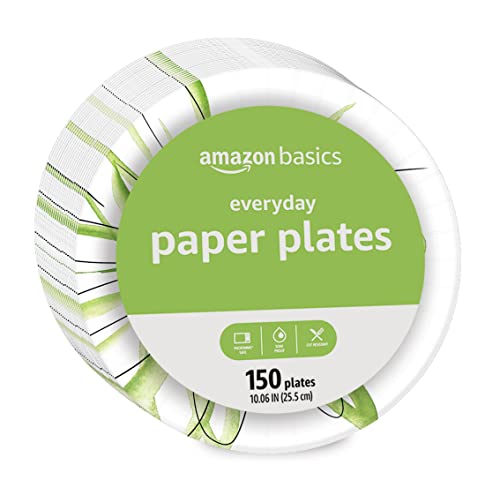 amazon basics everyday paper plates 10 inch disposable 150 count